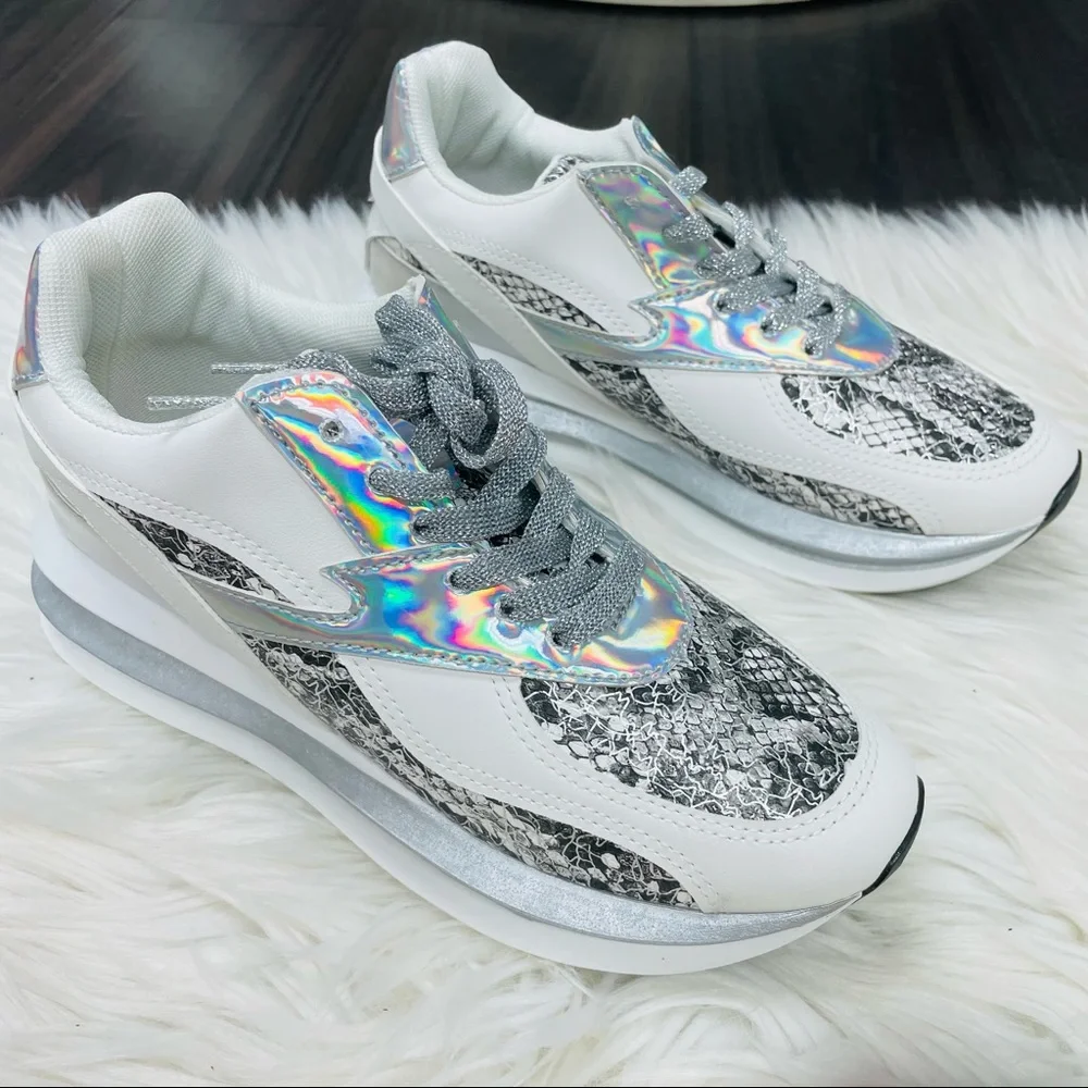 Silver snake platform sneaker - Picture 8 of 9